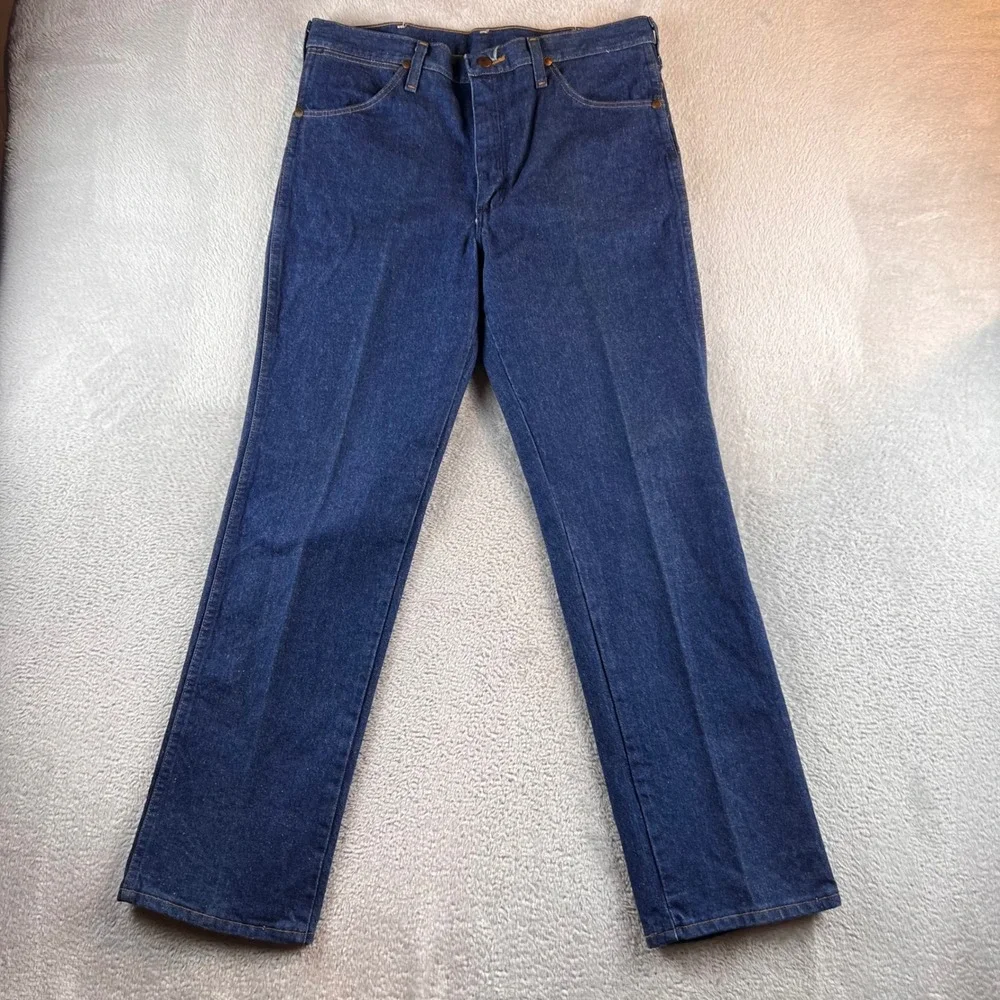 Wrangler 936PWD Cowboy Cut Slim Fit Jeans Mens 33x30 Dark Wash Indigo USA Made